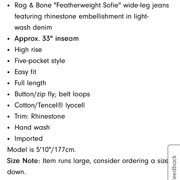 rag & bone Light Blue Embellished Flare Jeans - Picture 6 of 11